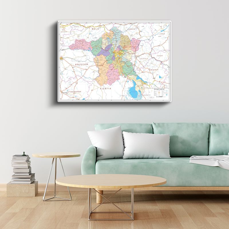 Adıyaman - İl Haritası Kanvas Tablo
