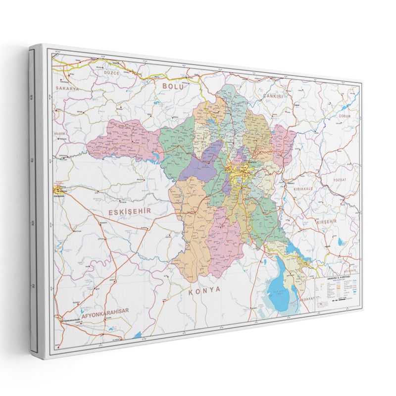 Adıyaman - İl Haritası Kanvas Tablo