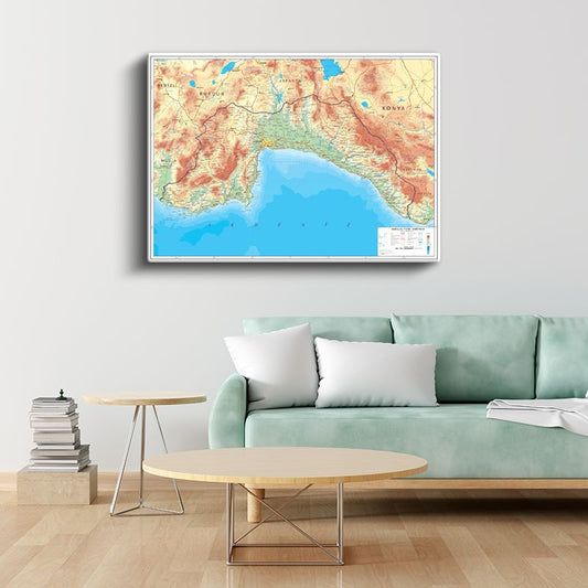 Afyonkarahisar - Fiziki Haritası Kanvas Tablo