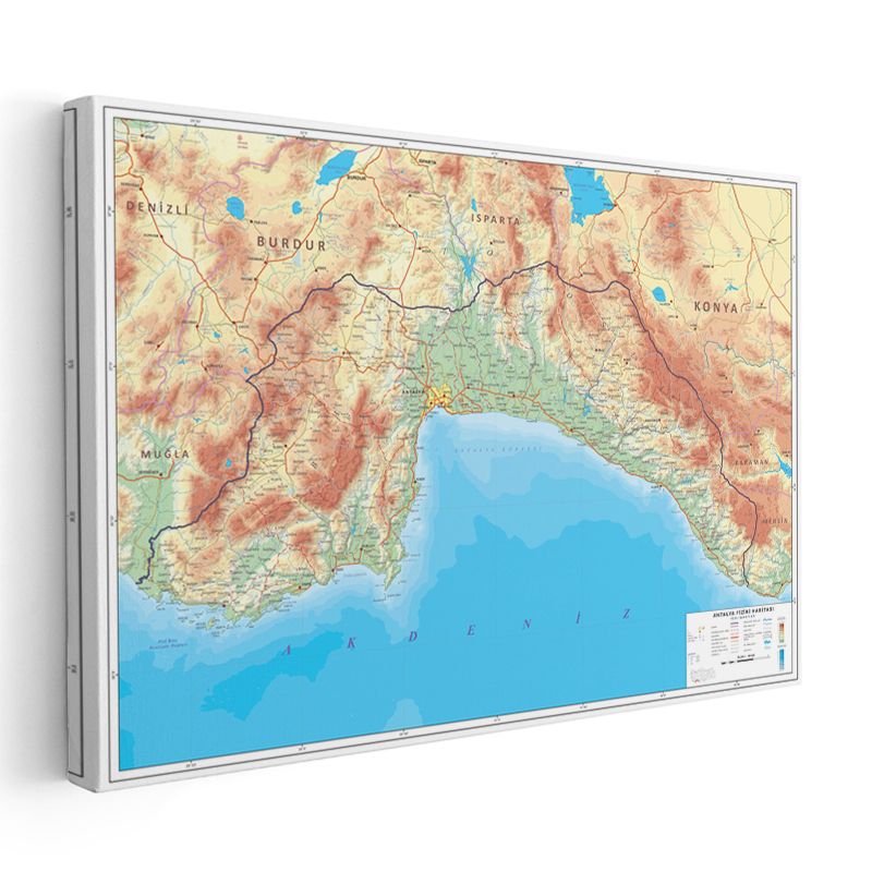 Afyonkarahisar - Fiziki Haritası Kanvas Tablo