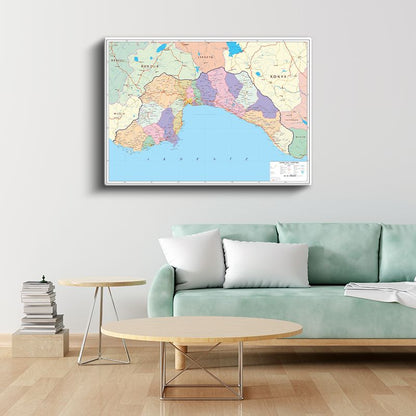 Afyonkarahisar - İl Haritası Kanvas Tablo