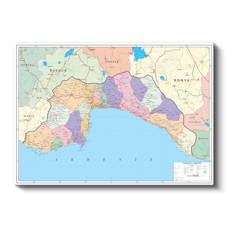 Afyonkarahisar - İl Haritası Kanvas Tablo
