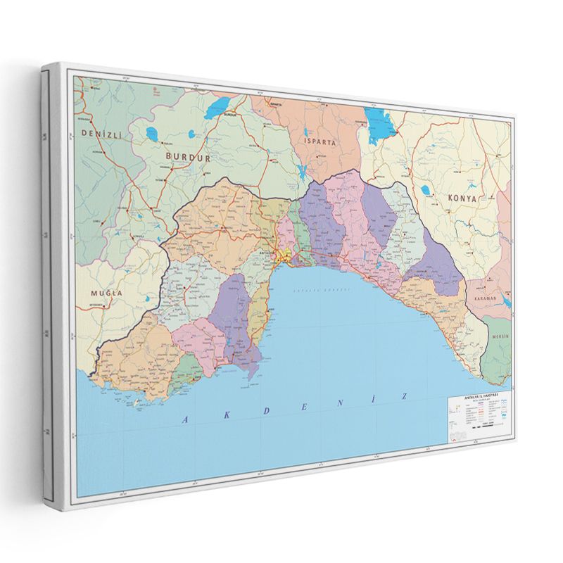 Afyonkarahisar - İl Haritası Kanvas Tablo