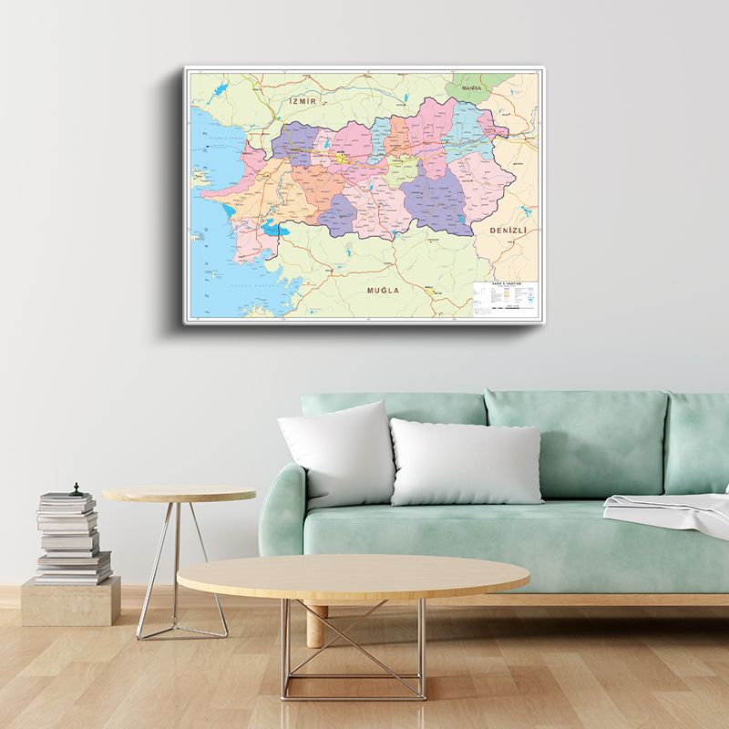 Amasya - İl Haritası Kanvas Tablo