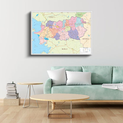 Amasya - İl Haritası Kanvas Tablo