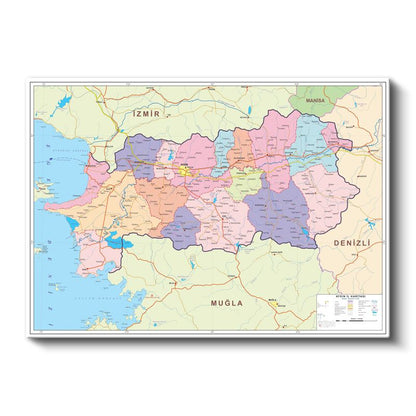 Amasya - İl Haritası Kanvas Tablo