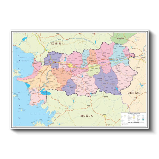 Amasya - İl Haritası Kanvas Tablo