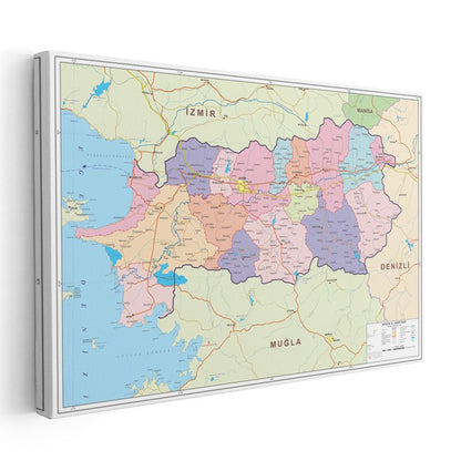 Amasya - İl Haritası Kanvas Tablo