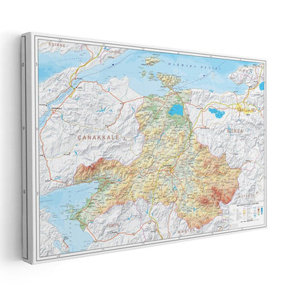 Balıkesir - Fiziki Haritası Kanvas Tablo