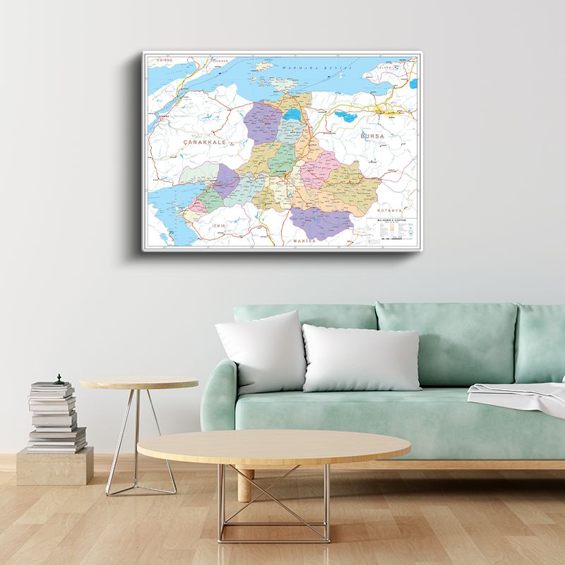 Balıkesir - İl Haritası Kanvas Tablo