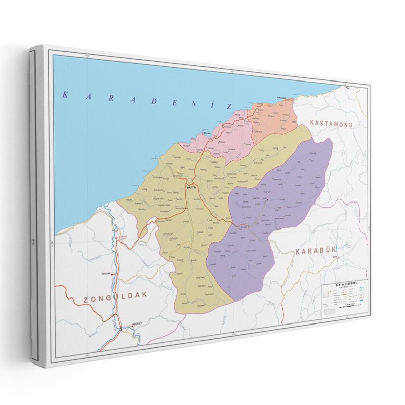 Bartın - İl Haritası Kanvas Tablo