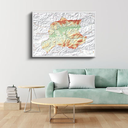Bayburt - Fiziki Haritası Kanvas Tablo