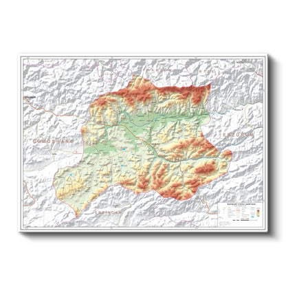 Bayburt - Fiziki Haritası Kanvas Tablo