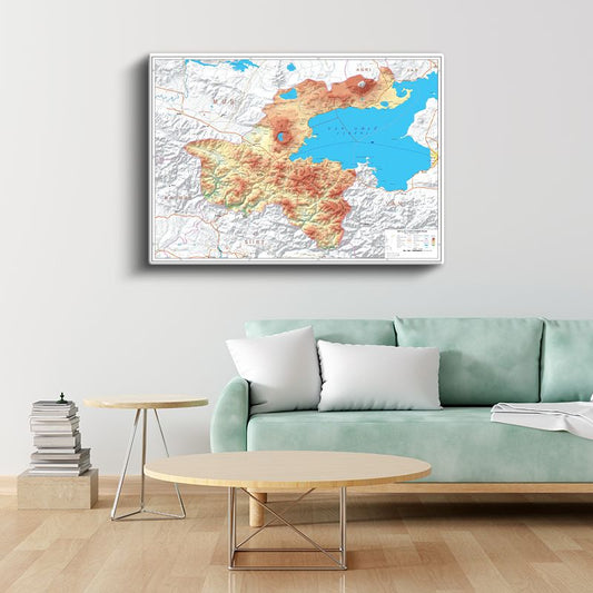 Bitlis - Fiziki Haritası Kanvas Tablo