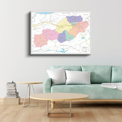 Bolu - İl Haritası Kanvas Tablo