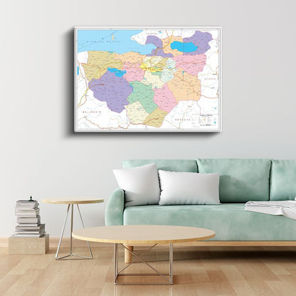 Bursa - İl Haritası Kanvas Tablo