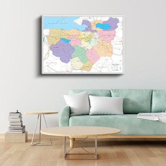 Bursa - İl Haritası Kanvas Tablo