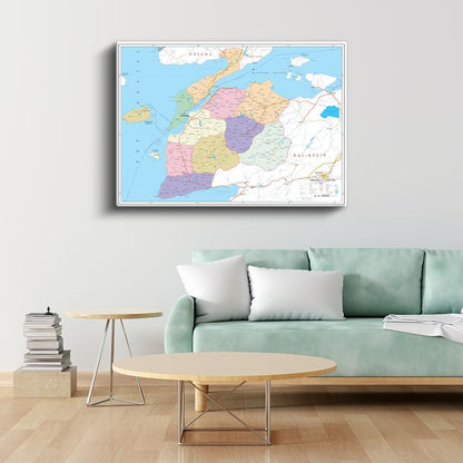 Çanakkale - İl Haritası Kanvas Tablo