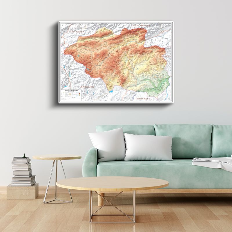 Çankırı - Fiziki Haritası Kanvas Tablo
