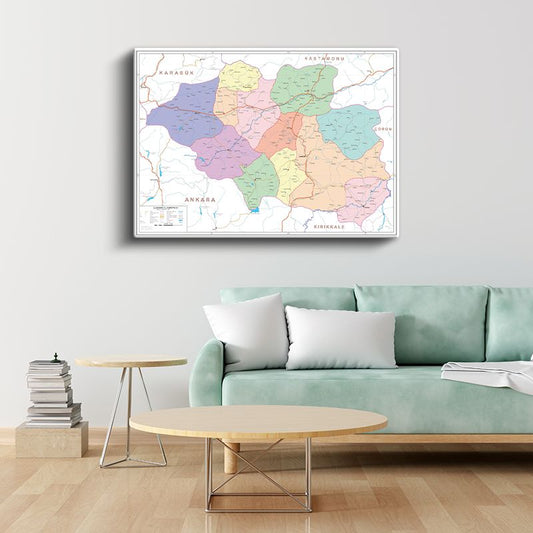 Çankırı - İl Haritası Kanvas Tablo