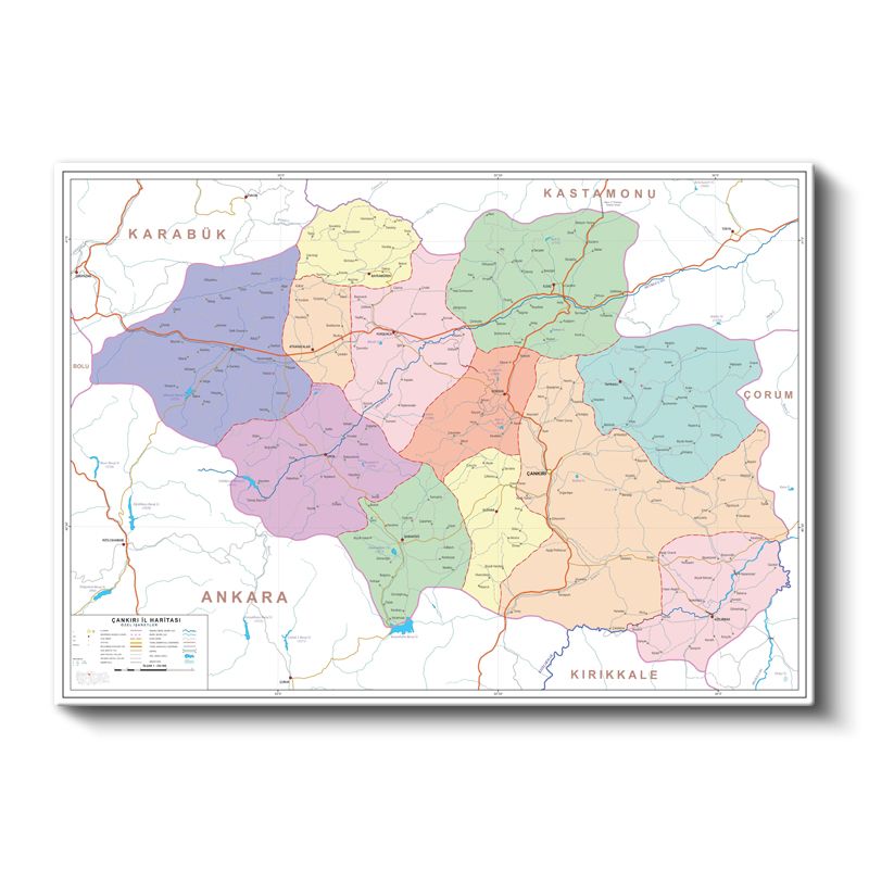 Çankırı - İl Haritası Kanvas Tablo