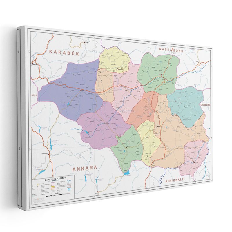 Çankırı - İl Haritası Kanvas Tablo