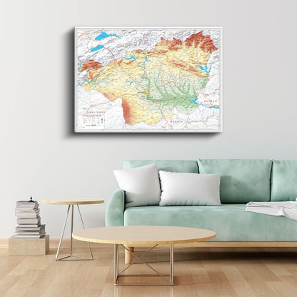 Diyarbakır - Fiziki Haritası Kanvas Tablo