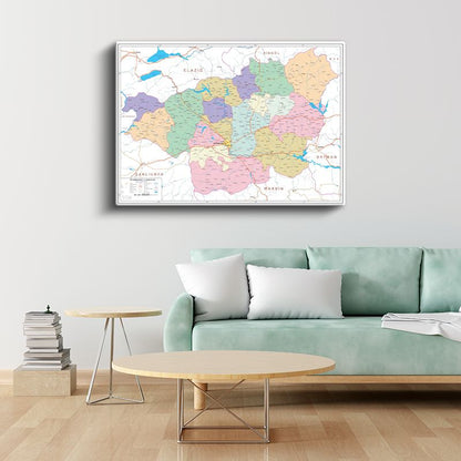 Diyarbakır - İl Haritası Kanvas Tablo