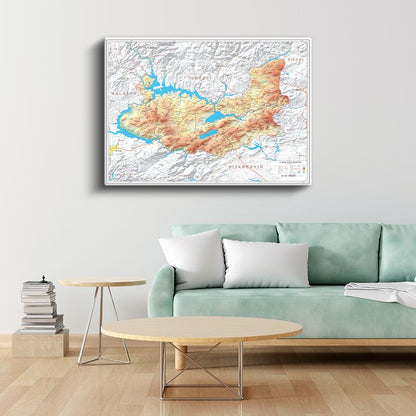 Elazığ - Fiziki Haritası Kanvas Tablo