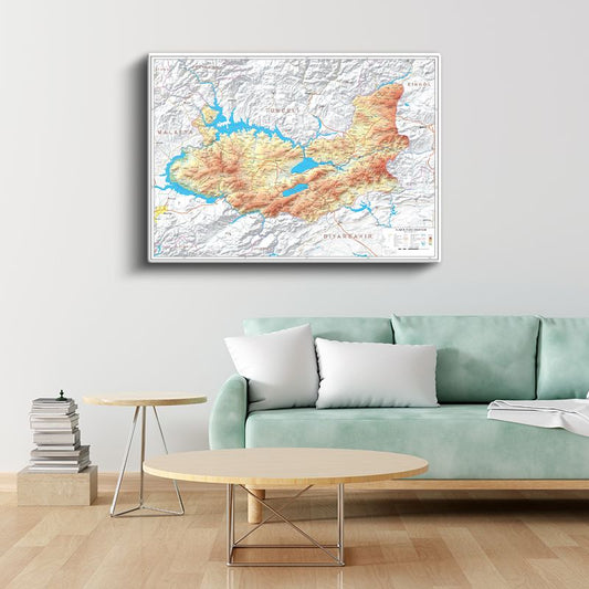 Elazığ - Fiziki Haritası Kanvas Tablo