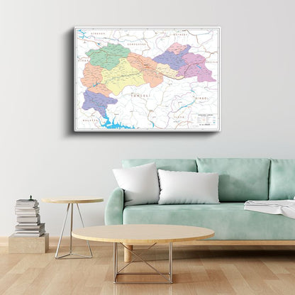 Erzincan - İl Haritası Kanvas Tablo