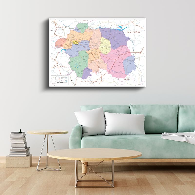 Eskişehir - İl Haritası Kanvas Tablo