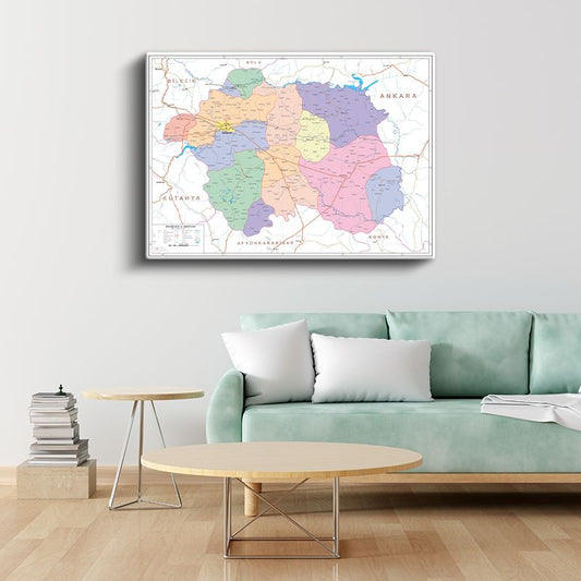 Eskişehir - İl Haritası Kanvas Tablo