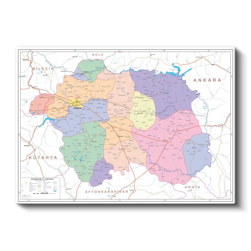 Eskişehir - İl Haritası Kanvas Tablo