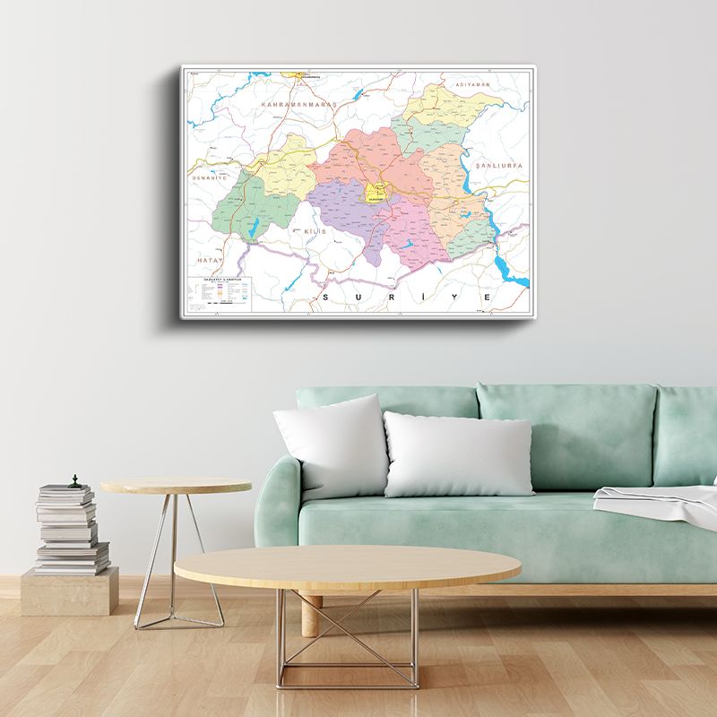Gaziantep - İl Haritası Kanvas Tablo