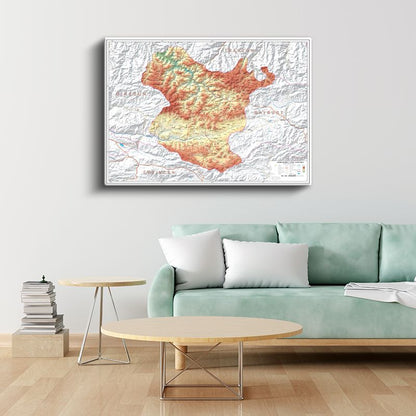 Gümüşhane - Fiziki Haritası Kanvas Tablo