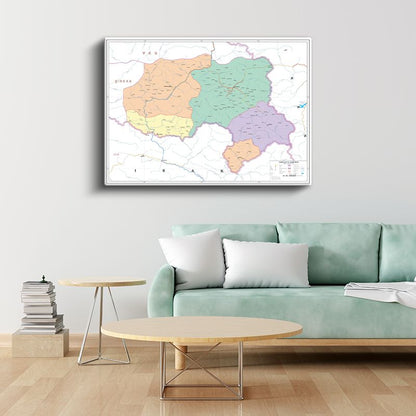 Hakkari - İl Haritası Kanvas Tablo