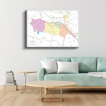 Iğdır - İl Haritası Kanvas Tablo