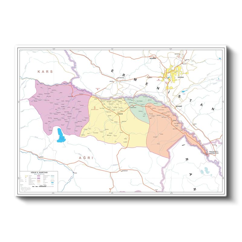 Iğdır - İl Haritası Kanvas Tablo