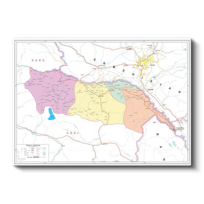 Iğdır - İl Haritası Kanvas Tablo