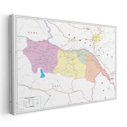 Iğdır - İl Haritası Kanvas Tablo