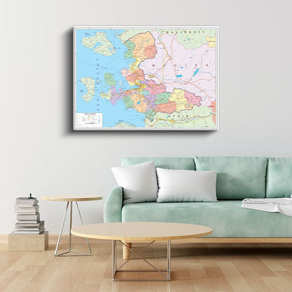 İzmir - İl Haritası Kanvas Tablo