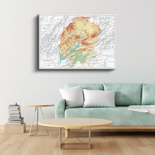 Kahramanmaraş - Fiziki Haritası Kanvas Tablo