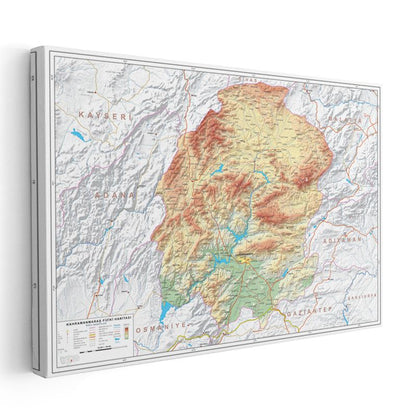 Kahramanmaraş - Fiziki Haritası Kanvas Tablo