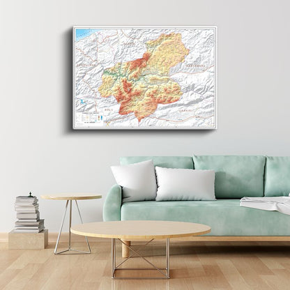 Karabük - Fiziki Haritası Kanvas Tablo