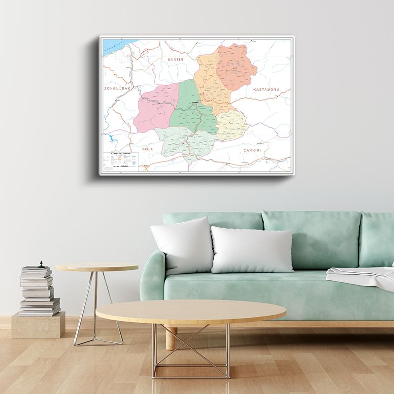 Karabük - İl Haritası Kanvas Tablo