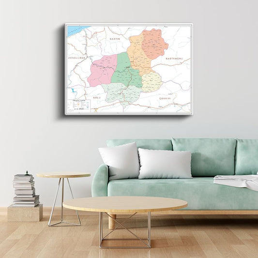 Karabük - İl Haritası Kanvas Tablo