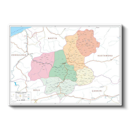 Karabük - İl Haritası Kanvas Tablo