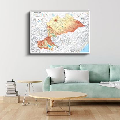 Karaman - Fiziki Haritası Kanvas Tablo
