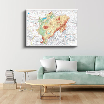 Kayseri - Fiziki Haritası Kanvas Tablo
